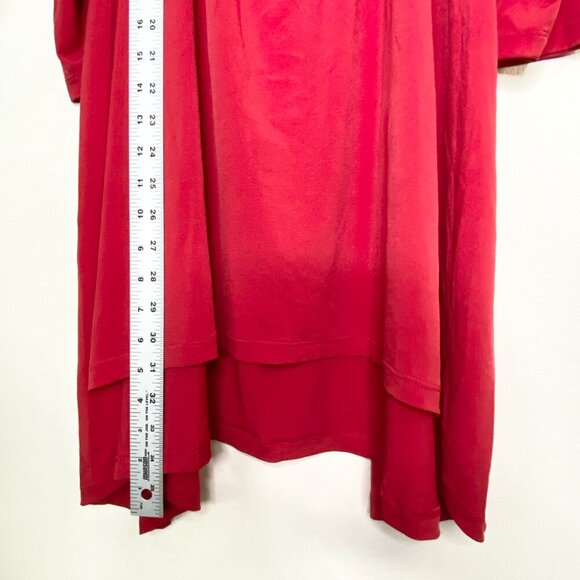 Chico's Size 3 Red Cold Shoulder Blouse Layered Flowy Tunic Top XL Evening Party - Picture 9 of 9